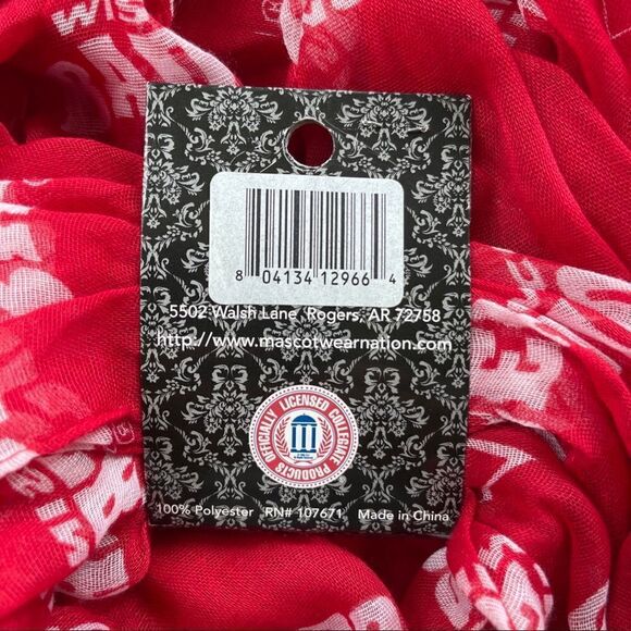 Mascot Wear Wisconsin Badger Biggest Fan Infinity Scarf - Picture 5 of 6